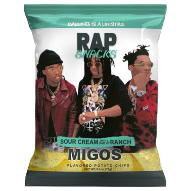 Rap Snacks Migos Sour Cream with A Dab of Ranch Flavoured Potato Chips 71g