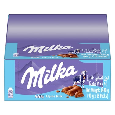 Milka Bubbly Alpine Milk Chocolate Bar 90g Pack of 16
