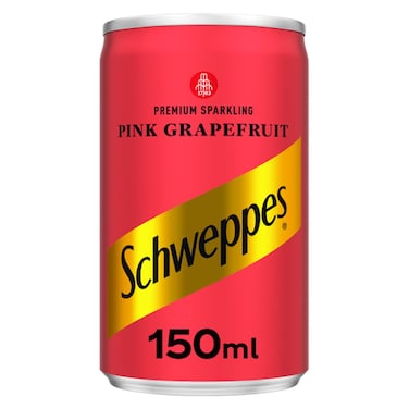 Schweppes Pink Grapefruit Sparkling Carbonated Drink Can, 150ml