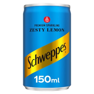 Schweppes Zesty Lemon Sparkling Carbonated Drink Can, 150ml