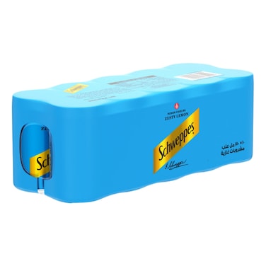 شويبس مشروب غازي فوّار بنكهة الليمون المنعش، علبة ‎150 ملل‎، حزمة من 10