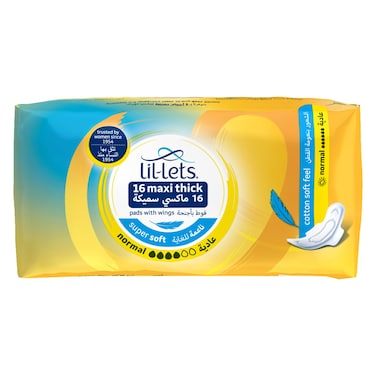 Lil-Lets Maxi Thick Normal Pads with Wings 16 Pads