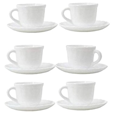 Luminarc Opal Tea Cup and Saucer Set 220ml 12 PCS