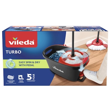 Vileda Turbo Easy Wring and Clean Mop and Bucket Set with Pedal