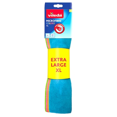Vileda Microfibre Colors Cloth, Extra Large, Pack of 4