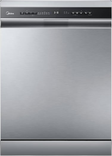 Midea 15 Place Settings Smart Freestanding Dishwasher With &amp;amp; 9 Program, Wi-Fi, Delay Start &amp;amp; Auto Open Function, Silent &amp;amp; High Energy Efficient, Rapid &amp;amp; Cloud Wash, Silver, WQP15-W7633D(SS)-GCC-CLR01