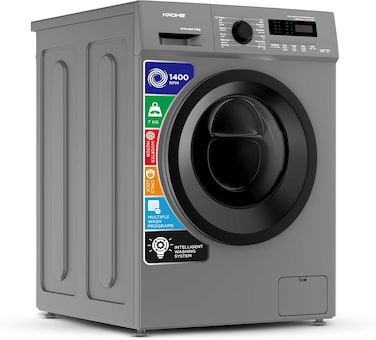 Krome 8 kg Front Load Washing Machine,BLDC Inverter Motor,1400 RPM,15 Programs,Fully Automatic with Lunar Dial,5 Star Energy Rating,LED Display,Multiple Temperature,Titanium, KR-WFL80SSI-CLR01