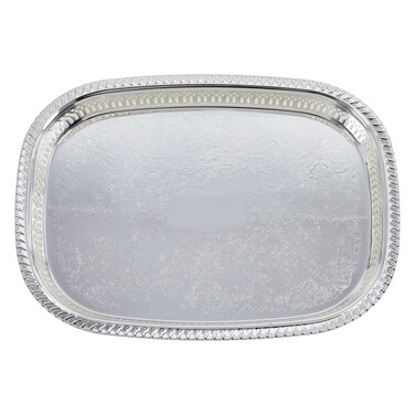 ويندسيرا صينية  بيضاوية متوسطة الحجم فضية 55×40 سم