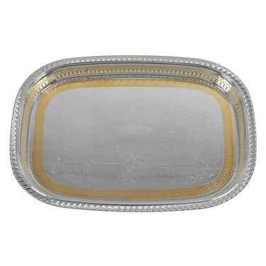 Windcera Oval Tray Small Silver with Gold