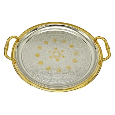 ويندسيرا صينية  بمقبض دائري متوسطة الحجم فضية وذهبية