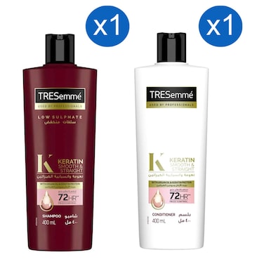 Tresemme Keratin Smooth and Straight Shampoo and Keratin Smooth and Straight Conditioner 400ml+400ml