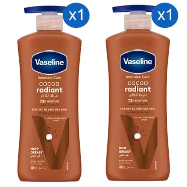 Vaseline Intensive Care Cocoa Radiant Body Lotion 400ml Pack of 2