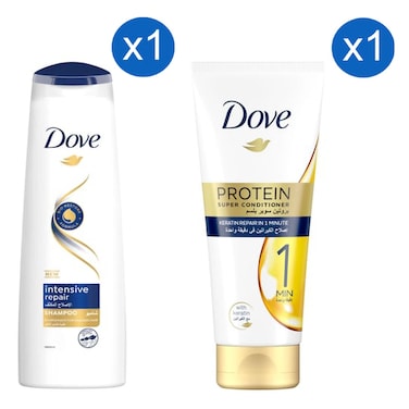 دوف شامبو  لإصلاح الشعر المكثف وبلسم البروتين الفائق 400 ملل + 180 ملل