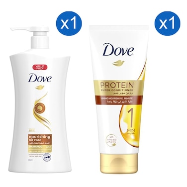 Dove Nourishing Oil Care Shampoo and Protein Super Conditioner 1L+180ml