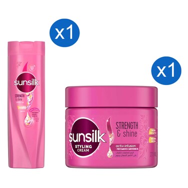 Sunsilk Strength &amp; Shine Shampoo and Strength &amp; Shine Activ-Infusion Styling Cream 400ml+275ml