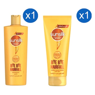 Sunsilk Bye Bye Hair Fall Collagen Blends Shampoo and Bye Bye Hair Fall Collagen Blends Super Conditioner 350ml+275ml