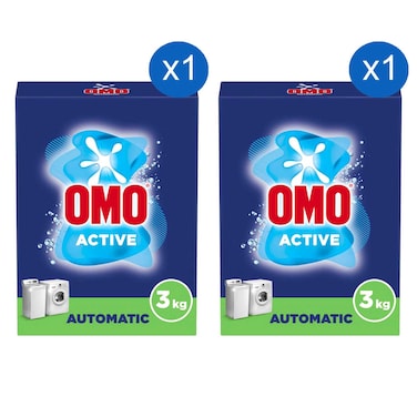 Omo Active Detergent Powder for Automatic Washing Machine 3kg Pack of 2