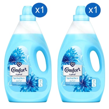 Comfort Fabric Softener Spring Dew Blue Bottle 3L Pack of 2