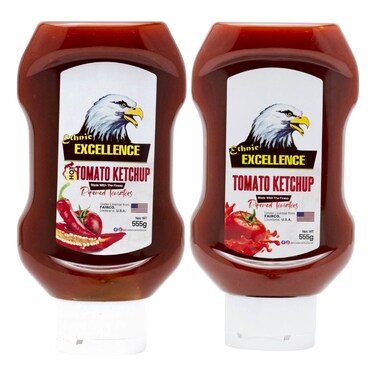 Excellence Ethnic Assorted Tomato Ketchup, 555g Pack of 2