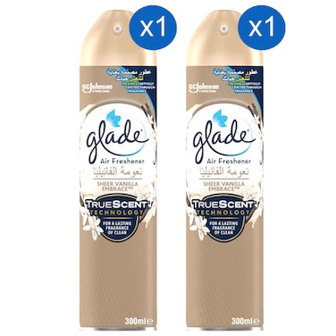 Glade TrueScent Air Freshener Spray Sheer Vanilla Embrace 300ml Pack of 2