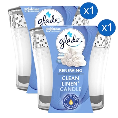 غليد شمعة معطرة متجددة برائحة الكتان النظيف 96.3 غرام حزمة من 2