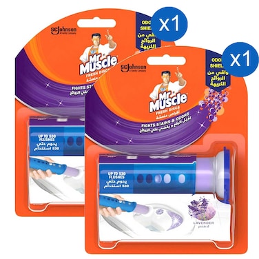 Mr. Muscle Multi-Purpose Fresh Discs Gel Rim Block Lavender 38g Pack of 2