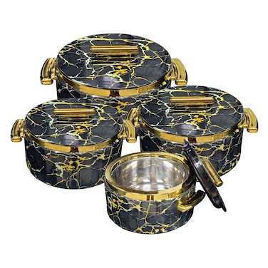 Selvel Desire Marble Stainless Steel and Plastic Hotpot Set Assorted 4 PCS