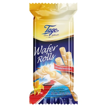 Tago Wafer Rolls with Vanilla Flavour Cream 150g