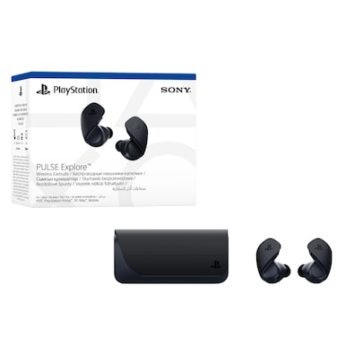 سوني بالس إكسبلور سماعات داخل الاذن لاسلكية تعمل بالبلوتوث مع علبة شحن لجهاز بلايستيشن 5 - أسود منتصف الليل