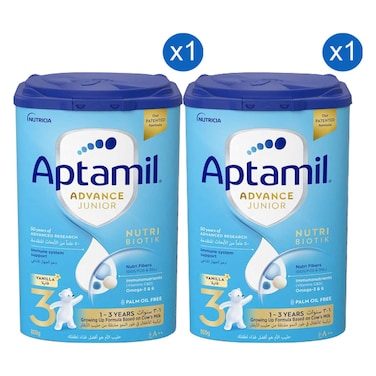 Aptamil Advance Junior Growing Up Powder Milk Formula Vanilla Stage 3 1 to 3 Years 800g Pack of 2