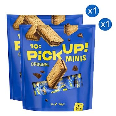 Bahlsen Pick Up! Minis Original Chocolate Cream Sandwich Biscuits Pouch 106g Pack of 2