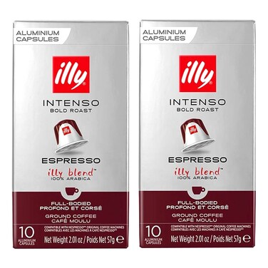 إيلي كبسولات قهوة إنتينسو بولد روست لونغو، 10 كبسولات، 57 غرام، حزمة من 2