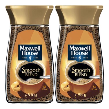 Maxwell House Smooth Blend Instant Coffee, 95g Pack of 2