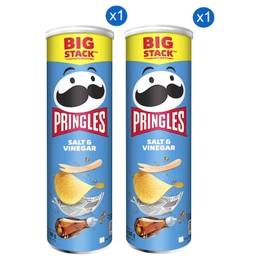 Pringles Potato Chips Salt and Vinegar 200g Pack of 2