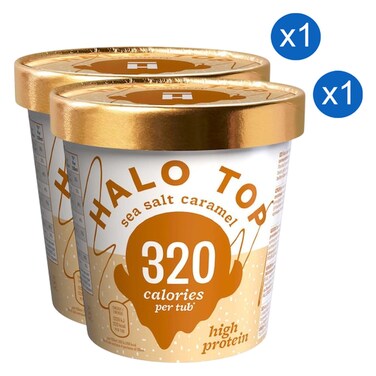 Halo Top Sea Salt Caramel Ice Cream Tub 473g Pack of 2