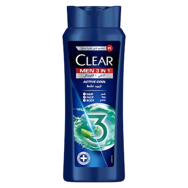 Clear 3in1 Shampoo for men, Active Cool, 600ml