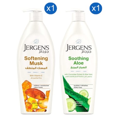 جيرغنز مرطب يومي بالمسك الملين و مرطب يومي بالأليفيرا المهديء 400 ملل حزمة من 2