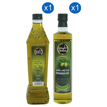 طيبه زيت زيتون بكر 1 لتر + طيبه زيت زيتون إسباني 500 ملل