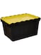 Cosmoplast Plastic Utility Storage Box With Dual Flap Lids 55 Liters, Yellow Black, IFHHST372KY, Cosmoplast Utility Storage Box 55 Liters