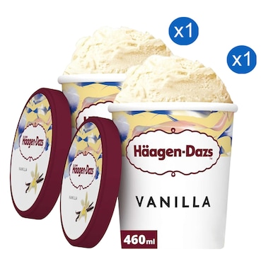 Haagen-Dazs Vanilla Ice Cream Tub 460ml Pack of 2