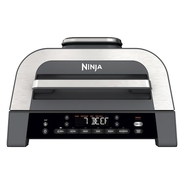 نينجا فودي سمارت XL شواية داخلية 6 في 1 DG551ME، 1760 واط، ميزان حرارة فودي سمارت، أسود وفضي