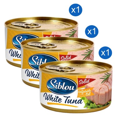 سيبلو لحم تونة أبيض صلب  في زيت نباتي 170 غرام حزمة من 3