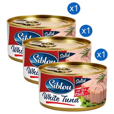 Siblou Solid White Meat Tuna with Red Chili 170g Pack of 3