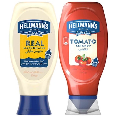 Hellmann's Real Mayonnaise, 410g + Hellmann's Tomato Ketchup, 500g
