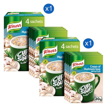 Knorr Cup A Soup Cream of Mushroom Soup 4 Sachets 20g Pack of 2