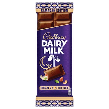 Cadbury Dairy Milk Ramadan Edition Cream and Nut Delight Chocolate Bar, 97g