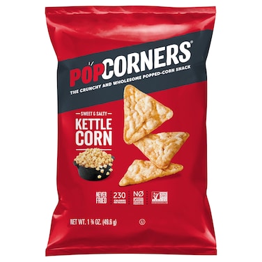 Popcorners Sweet and Salty Kettle Corn Flavoured Popped-Corn Snack, 49.6g