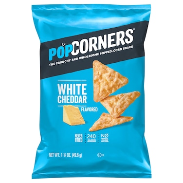 Popcorners White Cheddar Flavoured Popped-Corn Snack, 49.6g