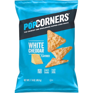 Popcorners White Cheddar Flavoured Popped-Corn Snack, 49.6g