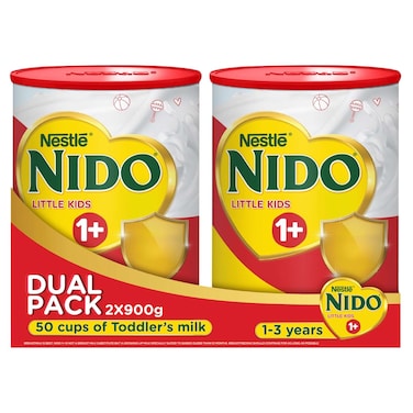 Nestle NIDO Little Kids 1+ Growing Up Milk Powder Tin For Toddlers 1-3 Years, 2x900g